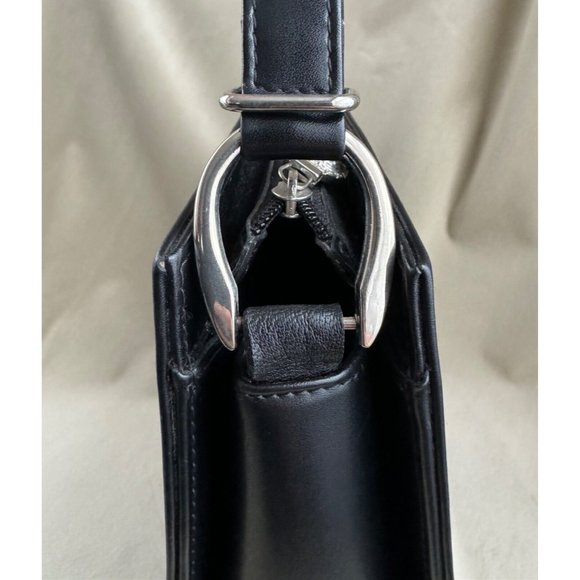 Gianni Versace Vintage Silver Medusa Tote Bag Black PU Leather - Picture 13 of 16